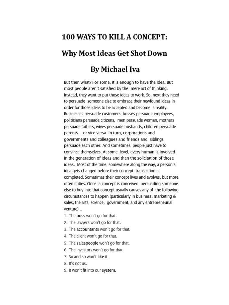 100 ways to kill a concept pdf creativity thought