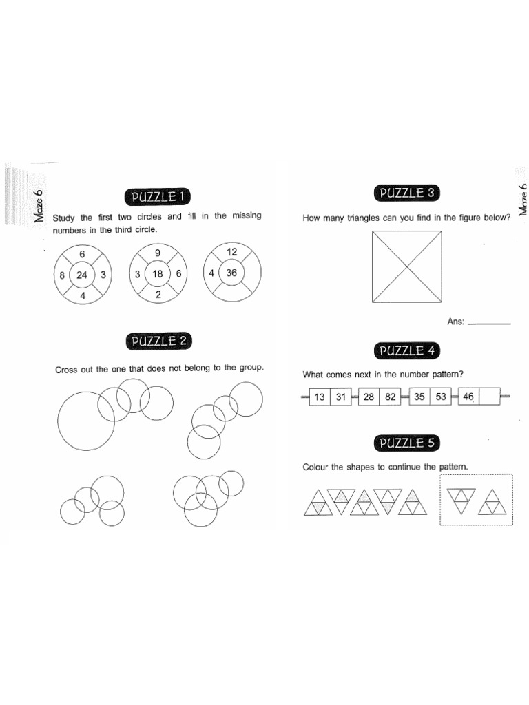 Casco IQ Math Level 1 Maze 6 | PDF