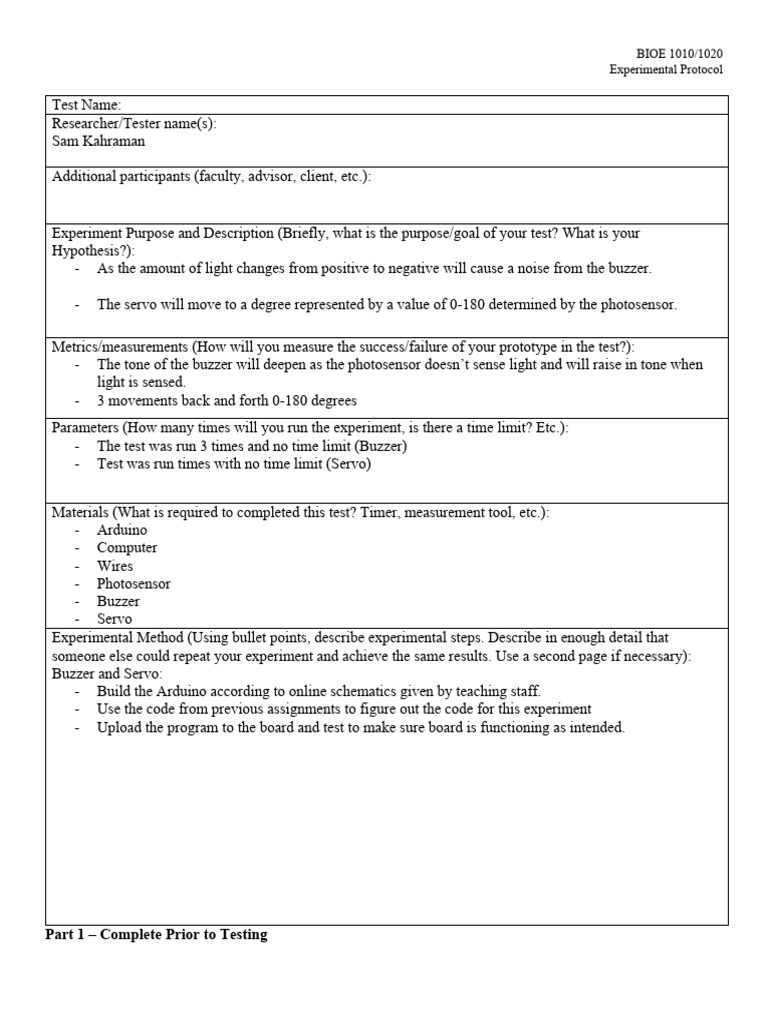 Functionality Test Report Template - Blank - F23 | PDF | Experiment ...