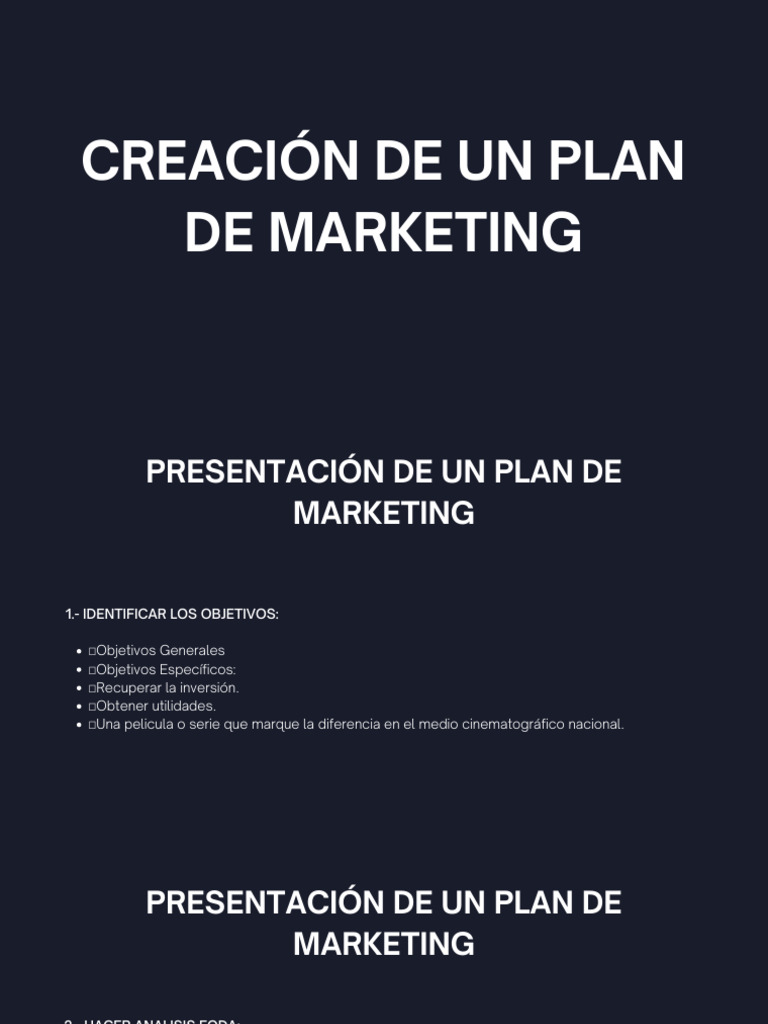 Plan de Marketing para Cine Nacional | PDF | Marketing | Análisis FODA