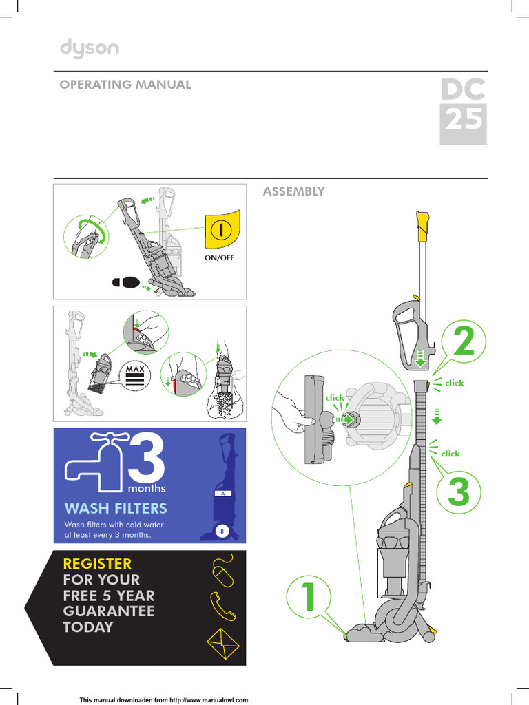 Dyson DC25 Manual | PDF | Vacuum Cleaner