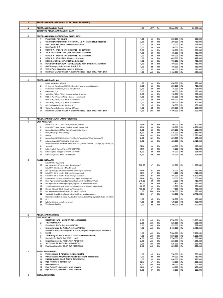 Mep Item Pdf Filtration Equipment