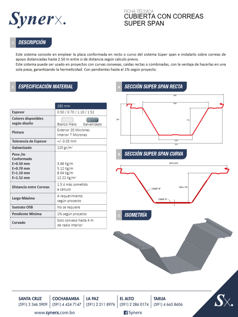 Ficha Técnica Super Span Paneles | PDF | Materiales | Ingeniería de ...