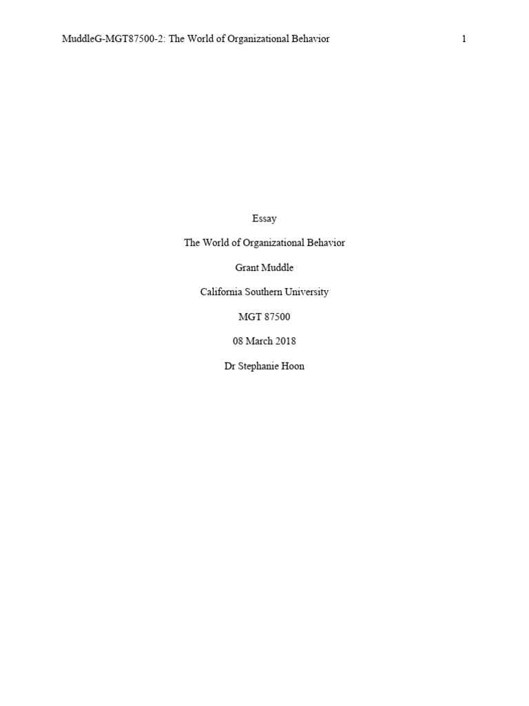 Assignment 2 - World of OB | PDF | Organizational Culture ...