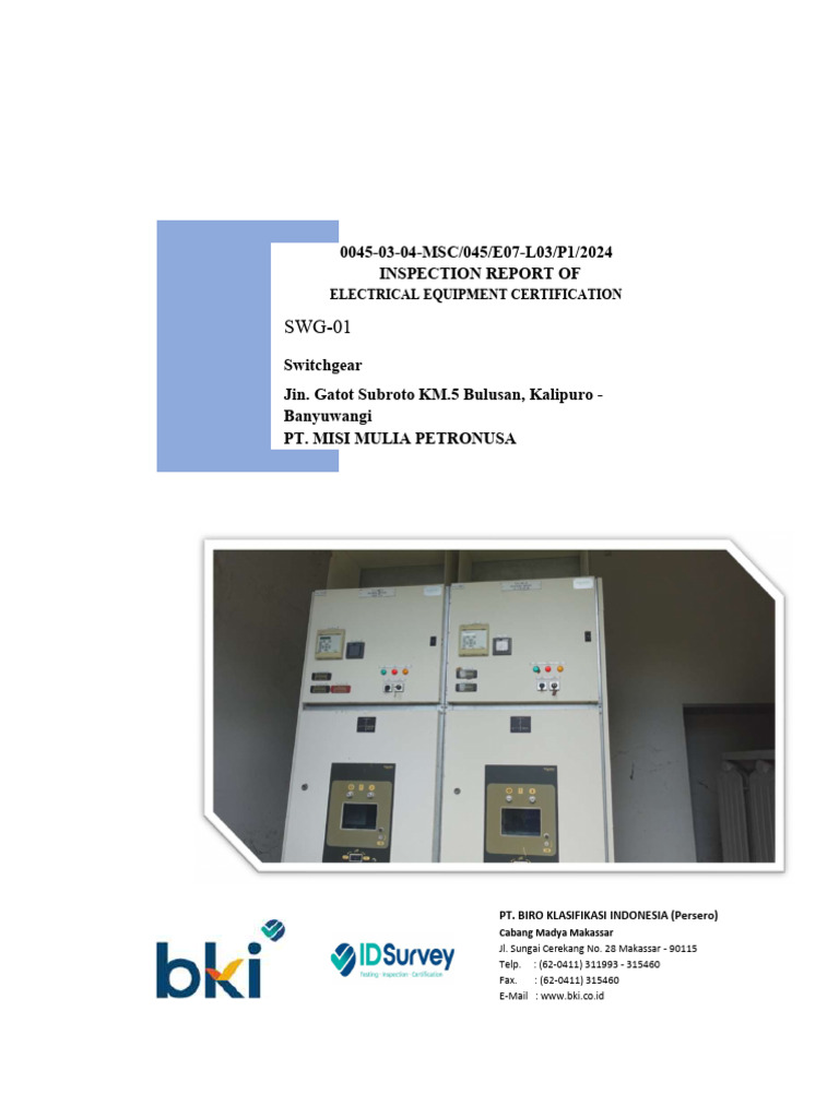 Report Inspection SWG-01 | PDF