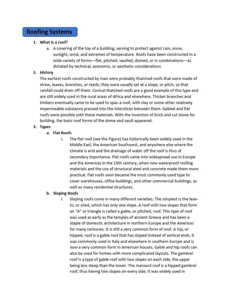 Roofing Systems | Download Free PDF | Roof | Structural Engineering