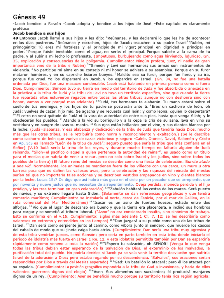 Génesis 49 | PDF | Jacob | Abrahán