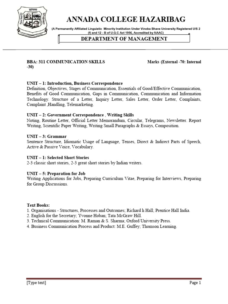 Syllabus Bba New B914 Pdf Strategic Management Statistics