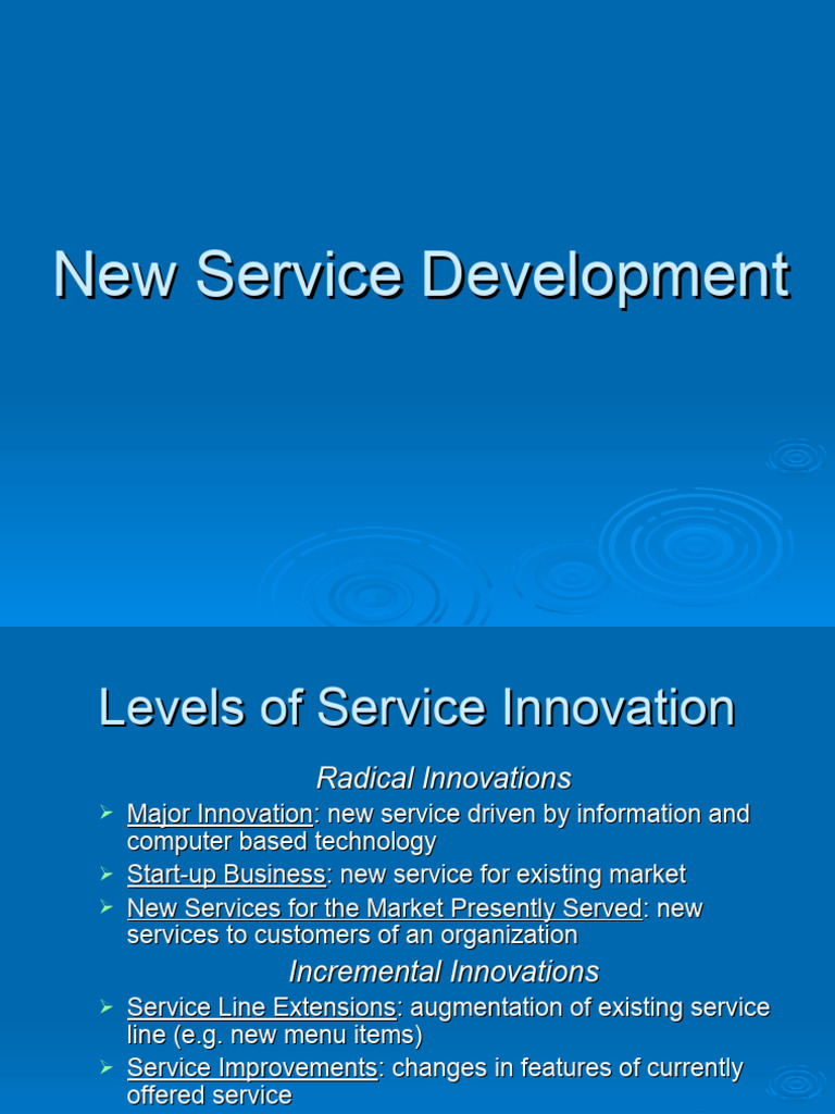 CH 06new Service Development | PDF | Innovation | Menu