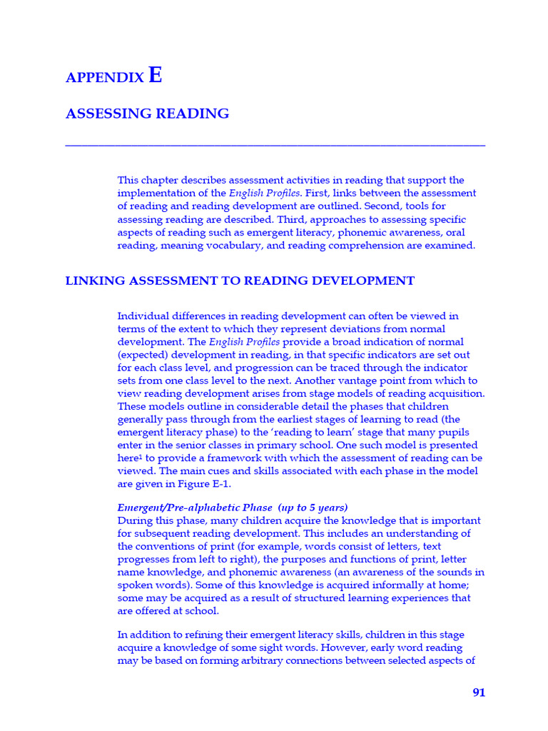 R drumcondra english profiles reading assessment pdf reading