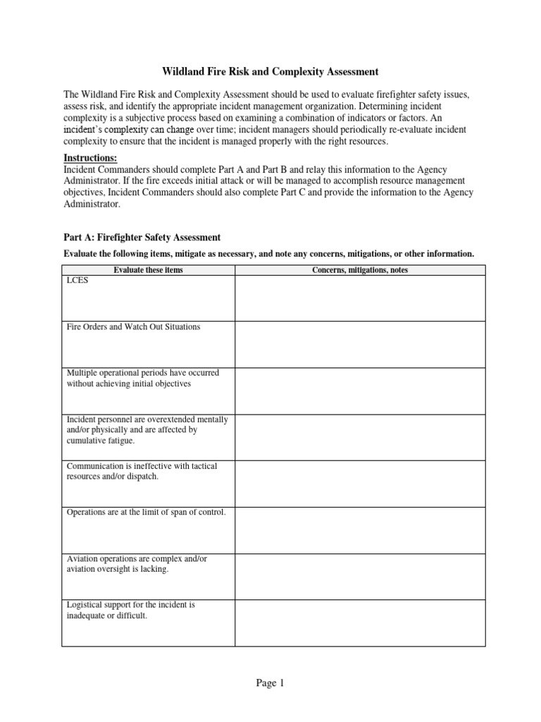 Fire Risk Complexity Assessment Guide | PDF | Incident Command System ...