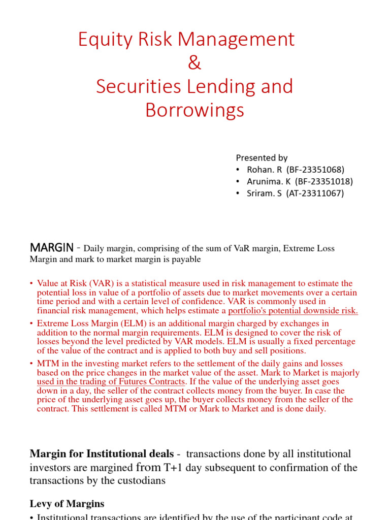 SLB Margin and Risk Management Overview | PDF | Financial Risk | Margin ...