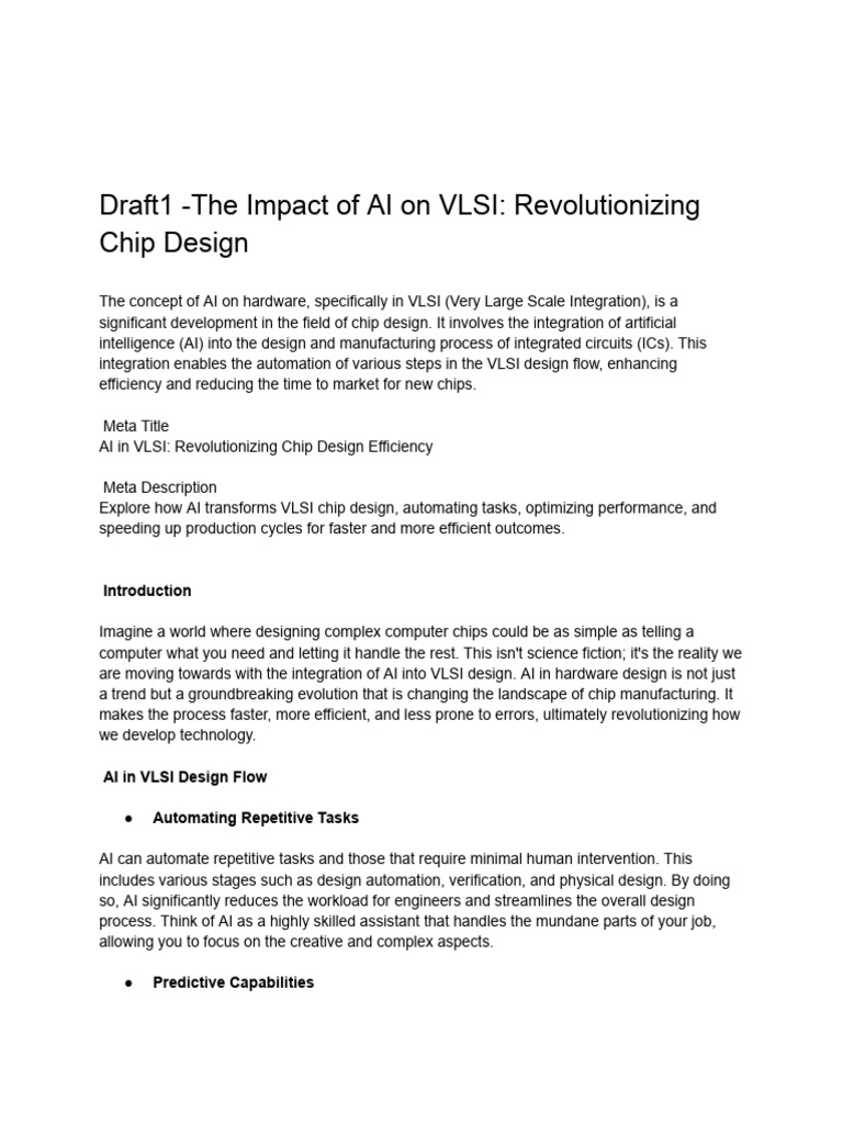 AI Transforming VLSI Chip Design Efficiency | PDF | Artificial ...