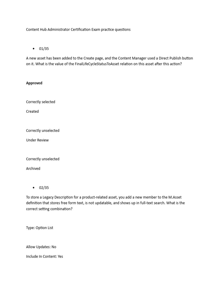 Content Hub Admin Certification Exam Prep | PDF | Microsoft Excel ...