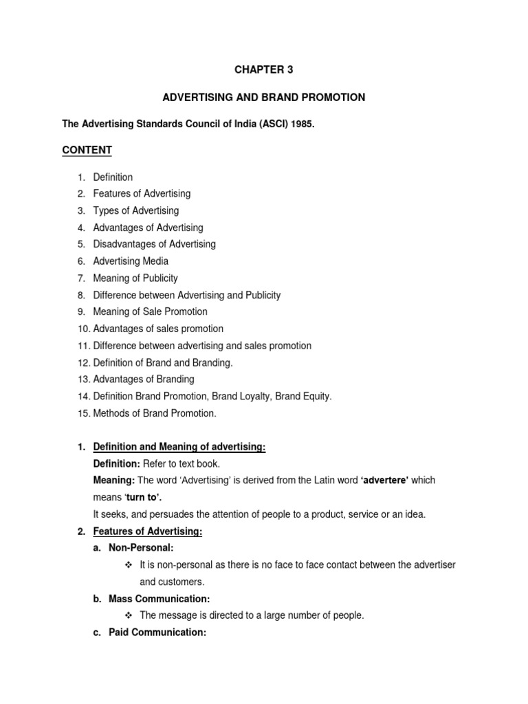 Chapter 3. Advertising and Brand Promotion | PDF | Brand | Advertising