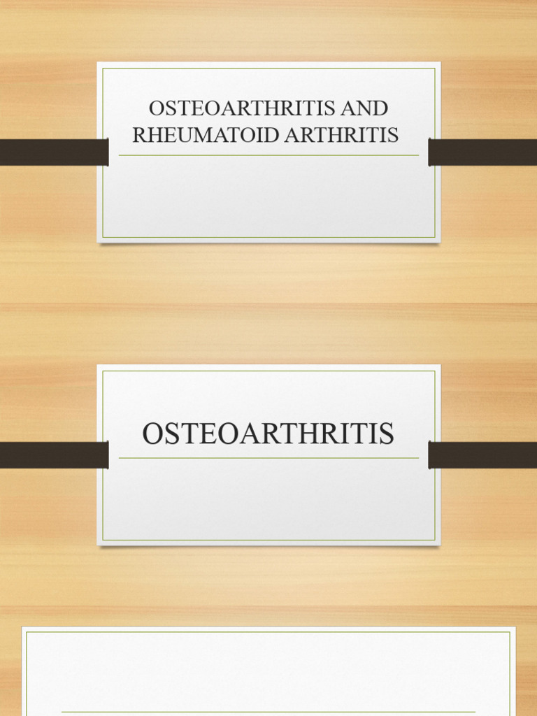 OA RA | Download Free PDF | Osteoarthritis | Rheumatoid Arthritis