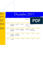 December Practice Schedule