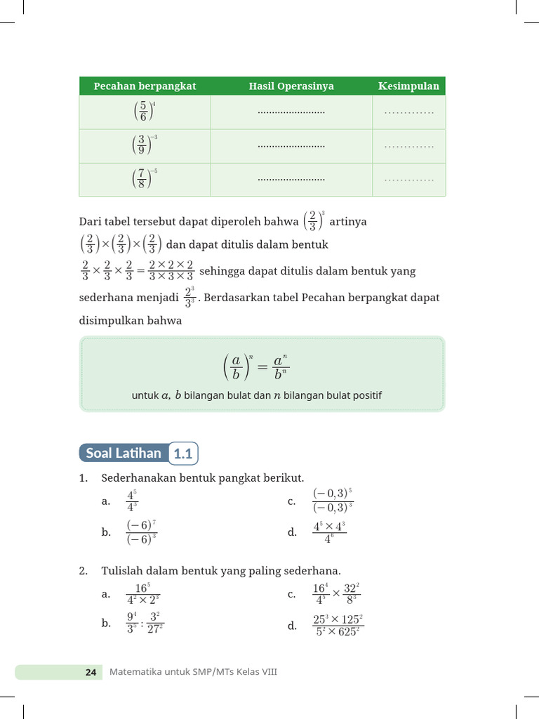 Bilangan Berpangkat dan Penyederhanaannya | PDF