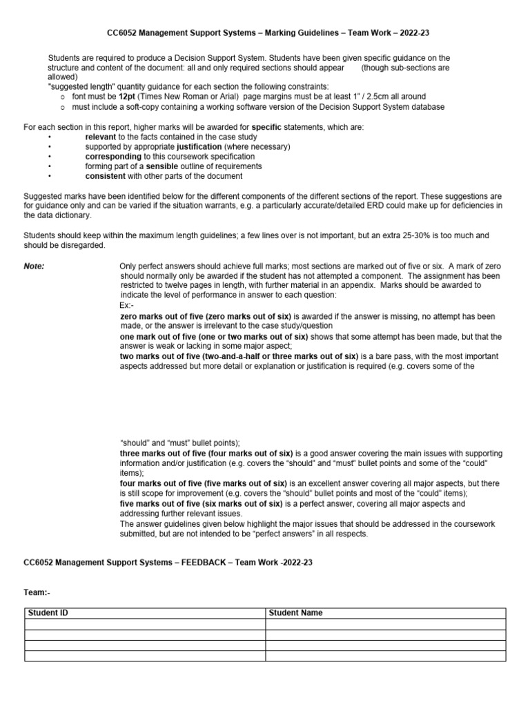 CC6052ES_MSS_Marking_Guide | PDF | Databases | Spreadsheet