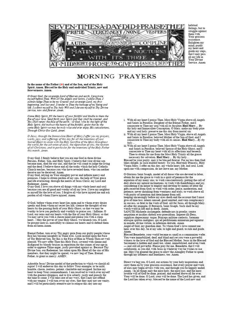Morning Prayers for Divine Guidance | PDF | Mary, Mother Of Jesus | God ...