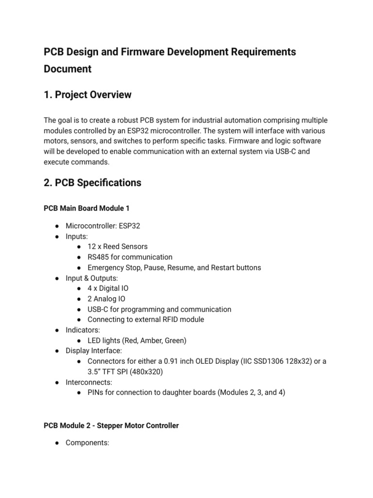 Pcb design and firmware development requirements document v1 2 pdf