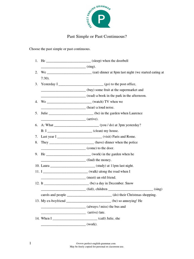 past simple past cont group 4 homework lesson 2 | PDF