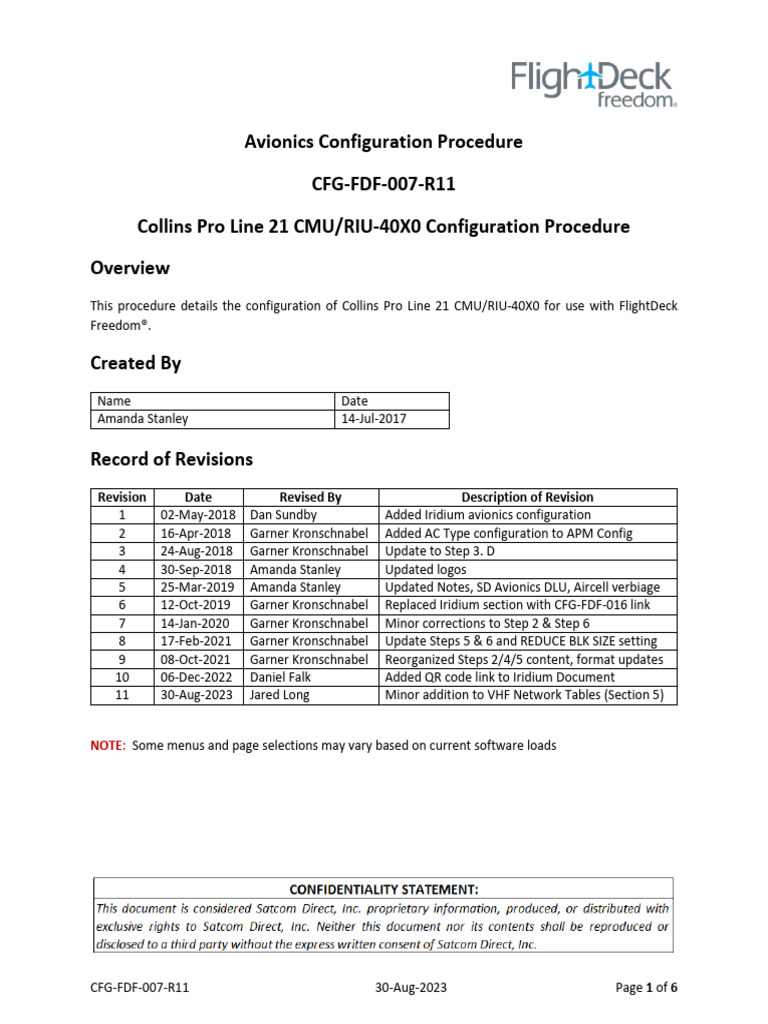CFG FDF 007 R11 - Collins - ProLine21 | PDF | Aviation