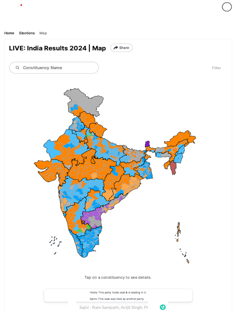 LIVE Indian General Election Results 2024 - Map Wise, State Wise ...
