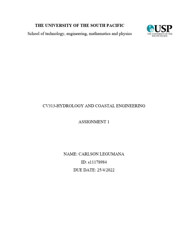 Cv313 assignment 1 4 download free pdf discharge hydrology