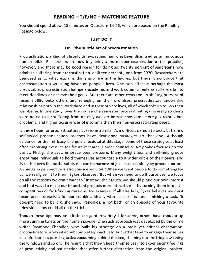 Understanding Procrastination Strategies | PDF | Procrastination ...