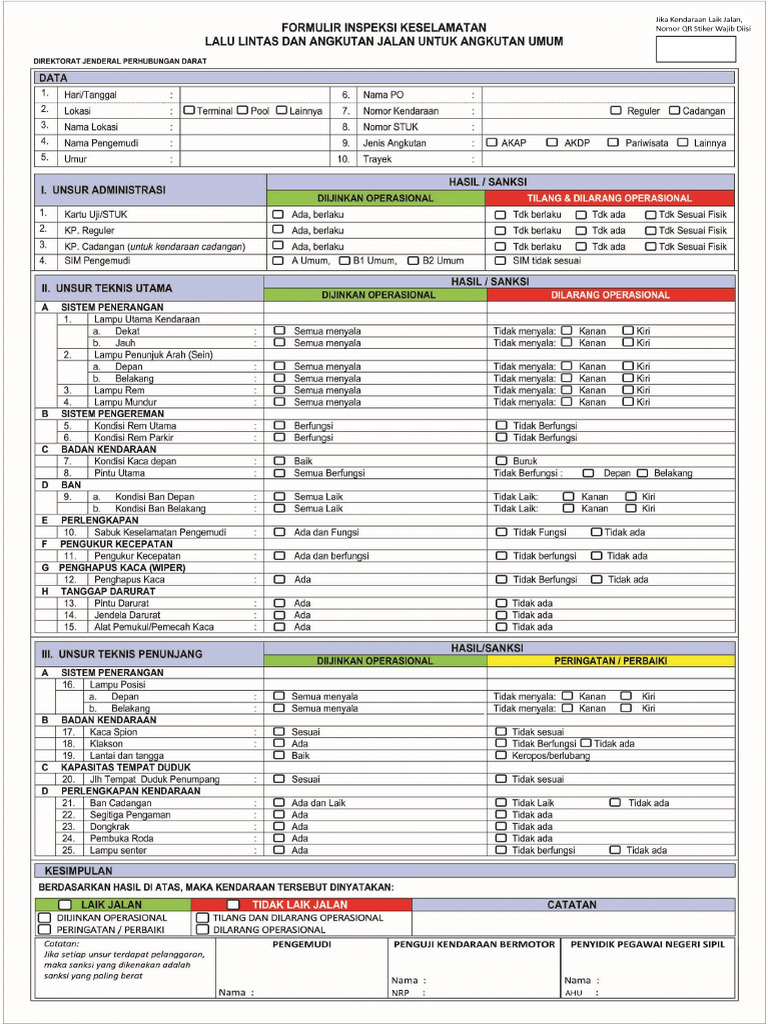 Formulir Rampcheck | PDF