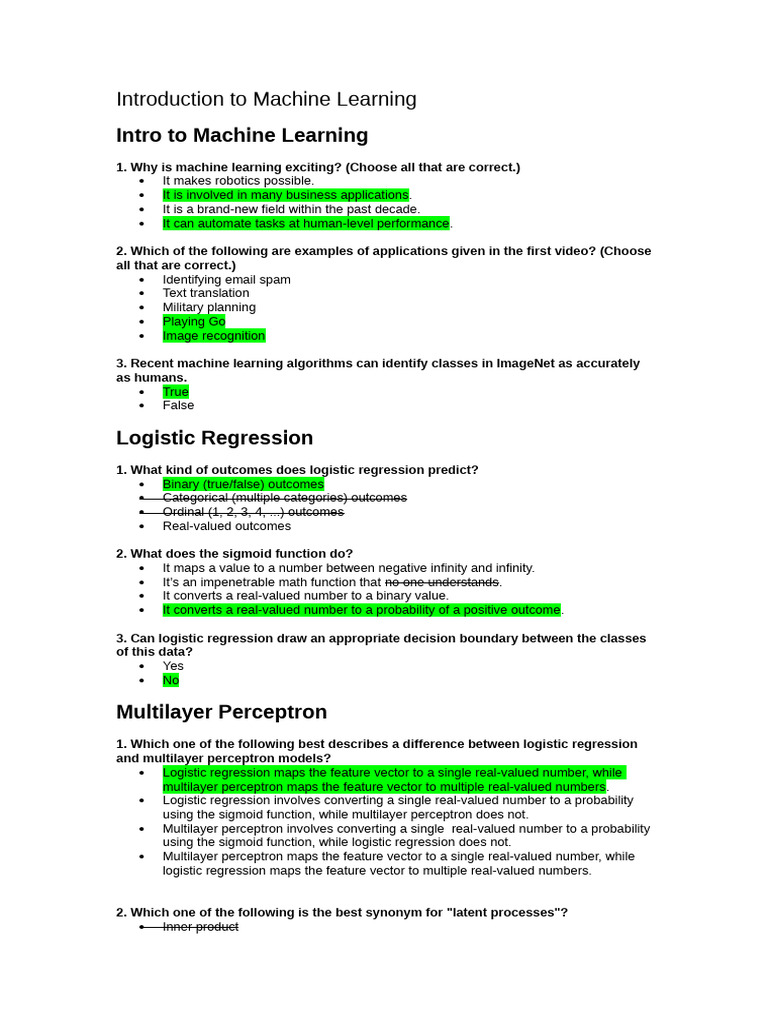 Introduction to Machine Learning Concepts | PDF | Artificial Neural ...