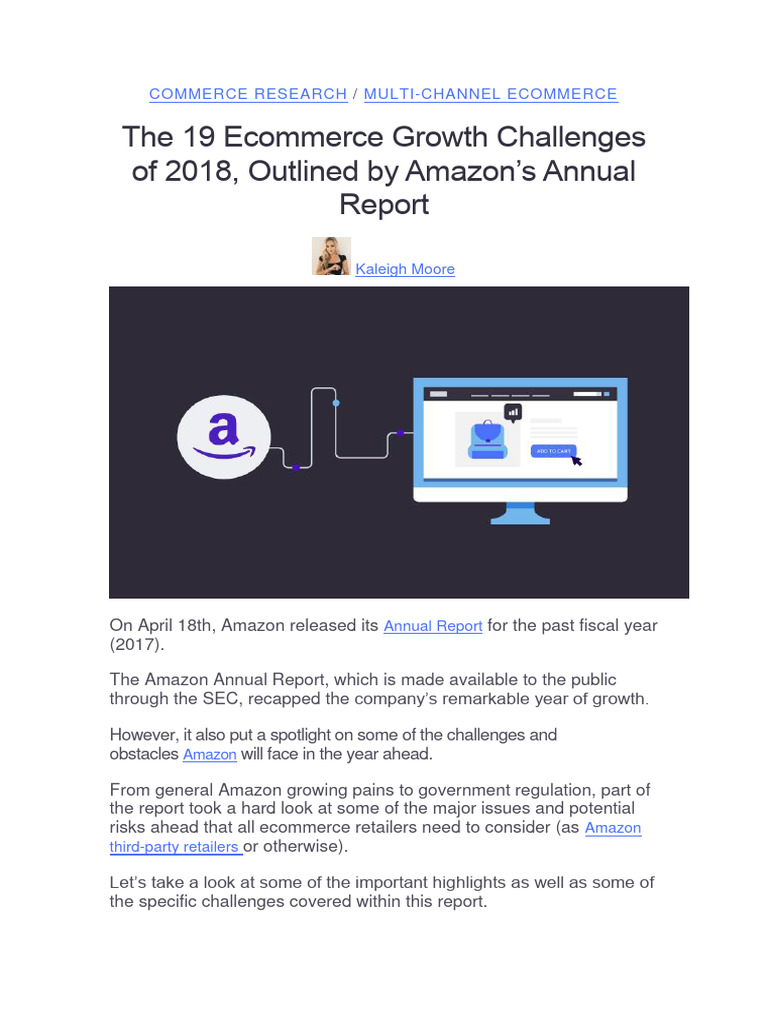 Amazon Comments On Financial Statements of 2017 | PDF | E Commerce | Taxes