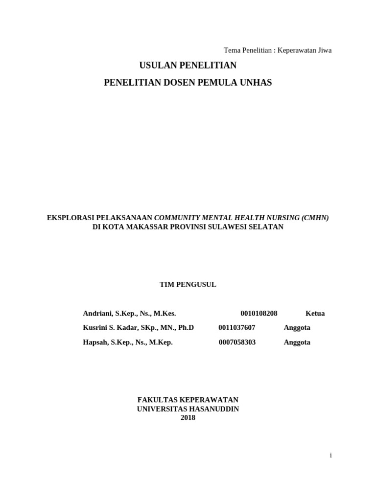 Eksplorasi CMHN di Makassar 2019 | PDF