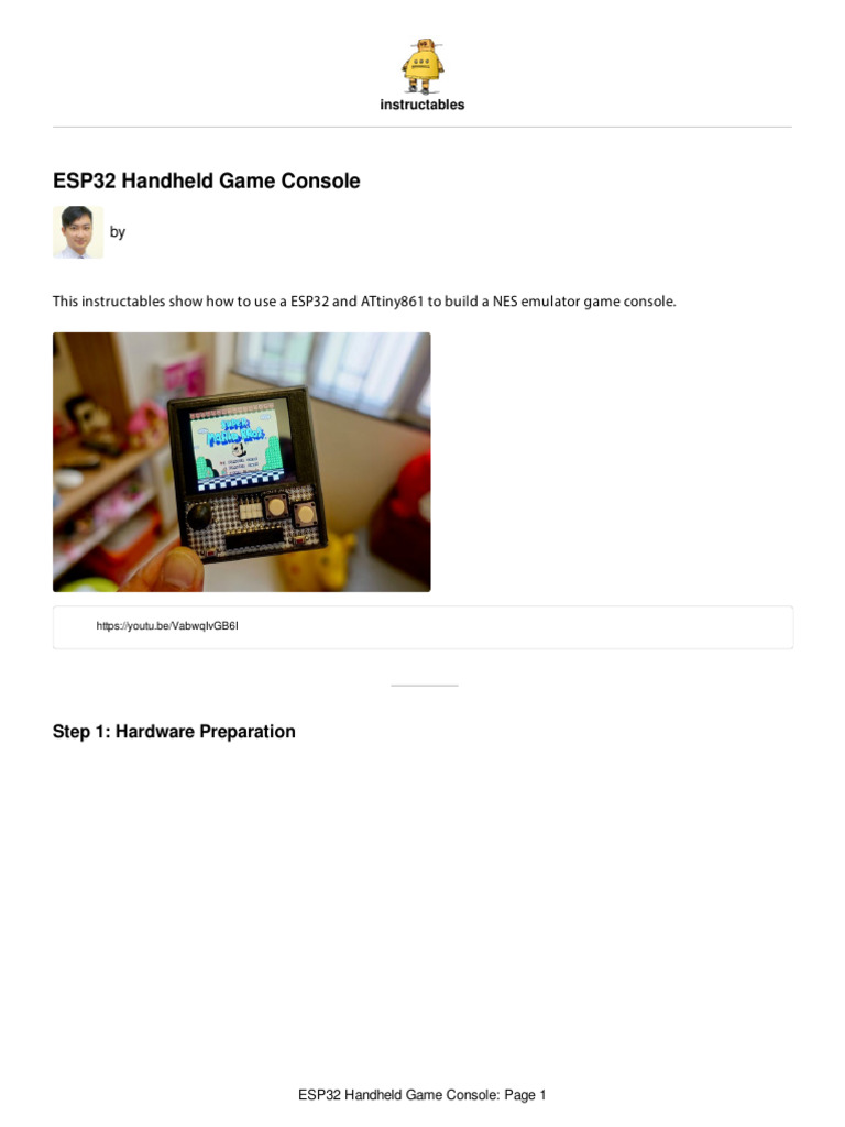 ESP32 NES Emulator Handheld Guide | PDF | Video Game Consoles | Electronics