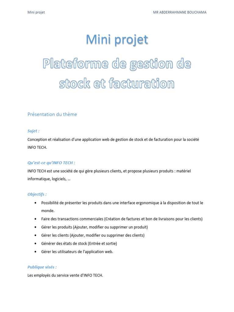 Gestion de stock et facturation web | PDF | Application web | Internet