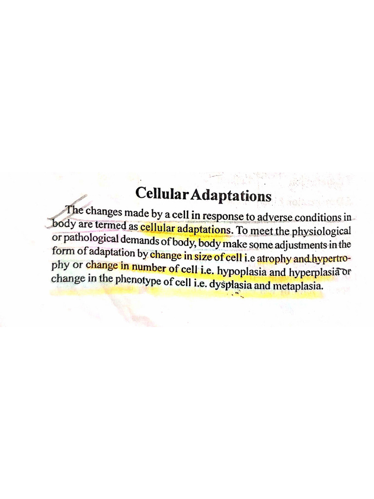 Cellular adaptations pdf