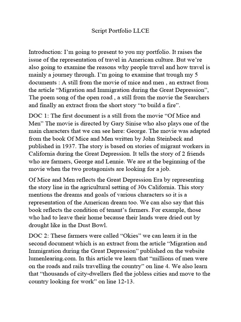 Script Portfolio LLCE PDF