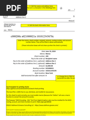 Check Printing Template