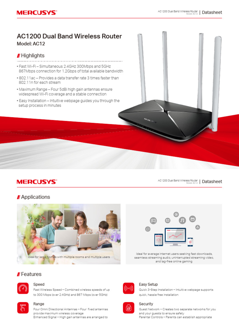 AC12 (EU) 1.0-Datasheet20190813004503 | PDF | Wi Fi | Ieee 802.11