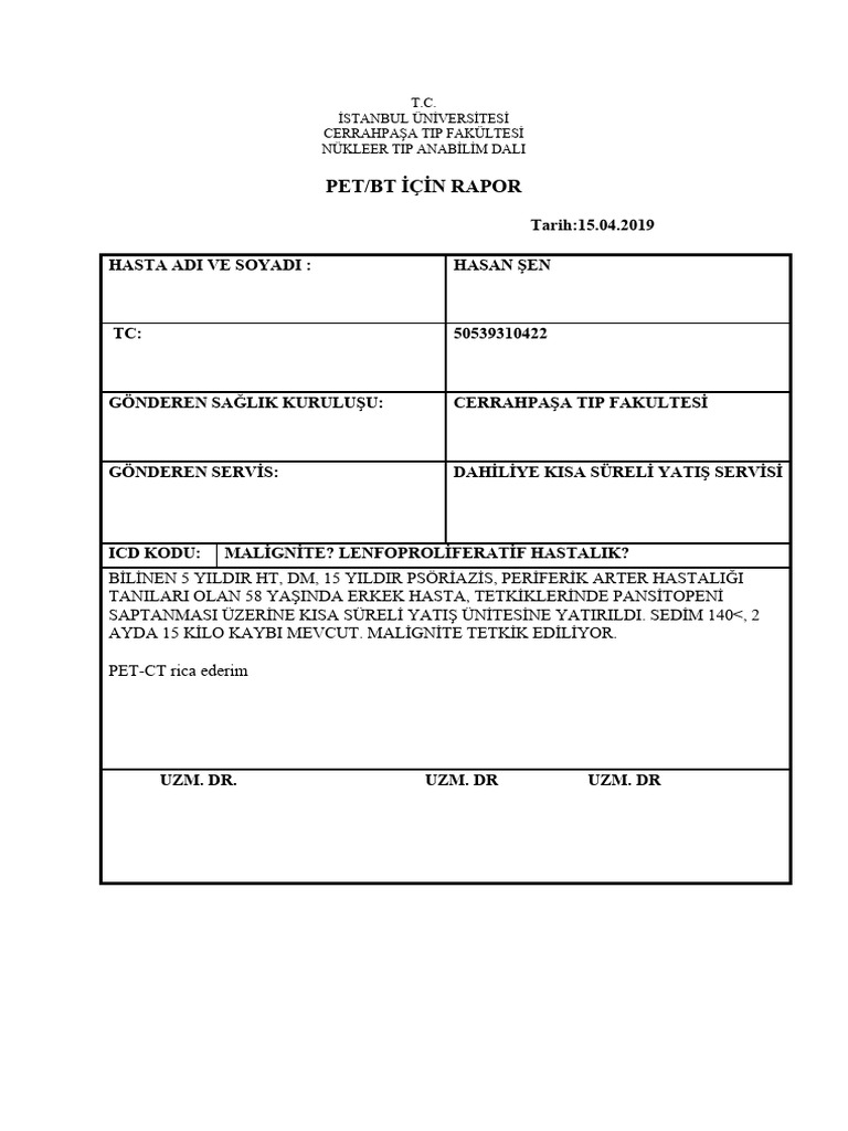 Pet istek formu bo pdf