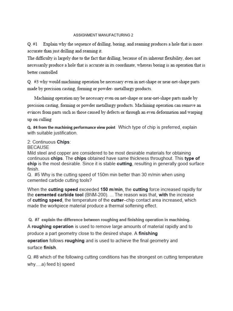 Manufacturing 2 Assignment Pdf Machining Building Materials