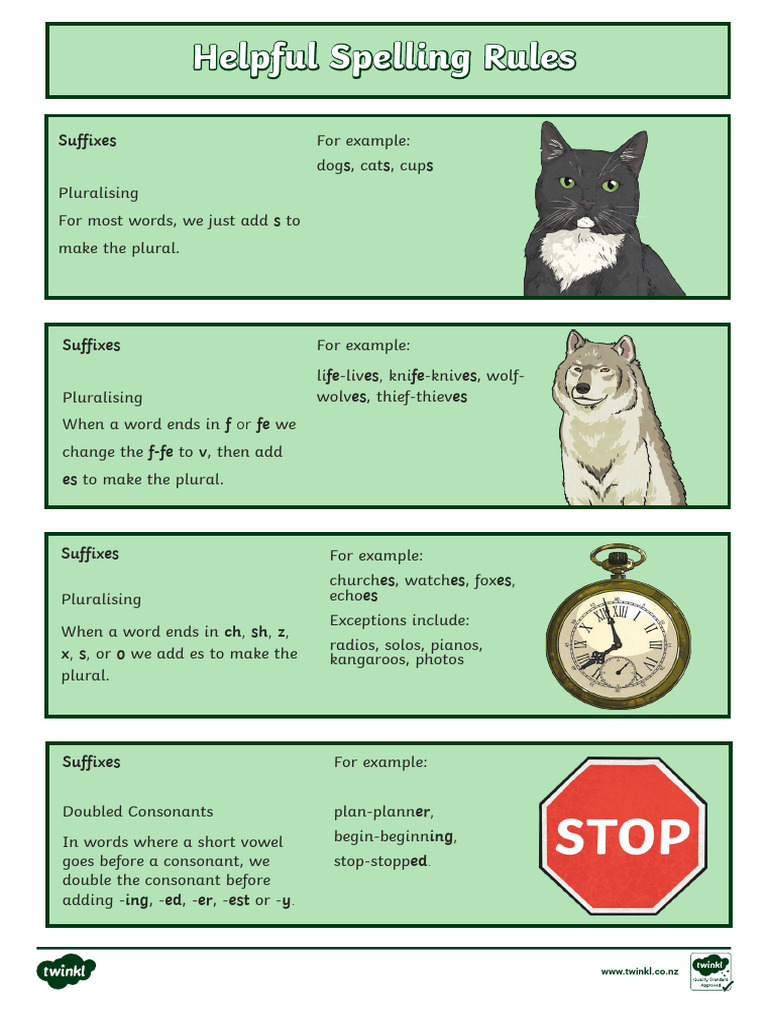 Essential Spelling Rules Guide | PDF | Word | Consonant