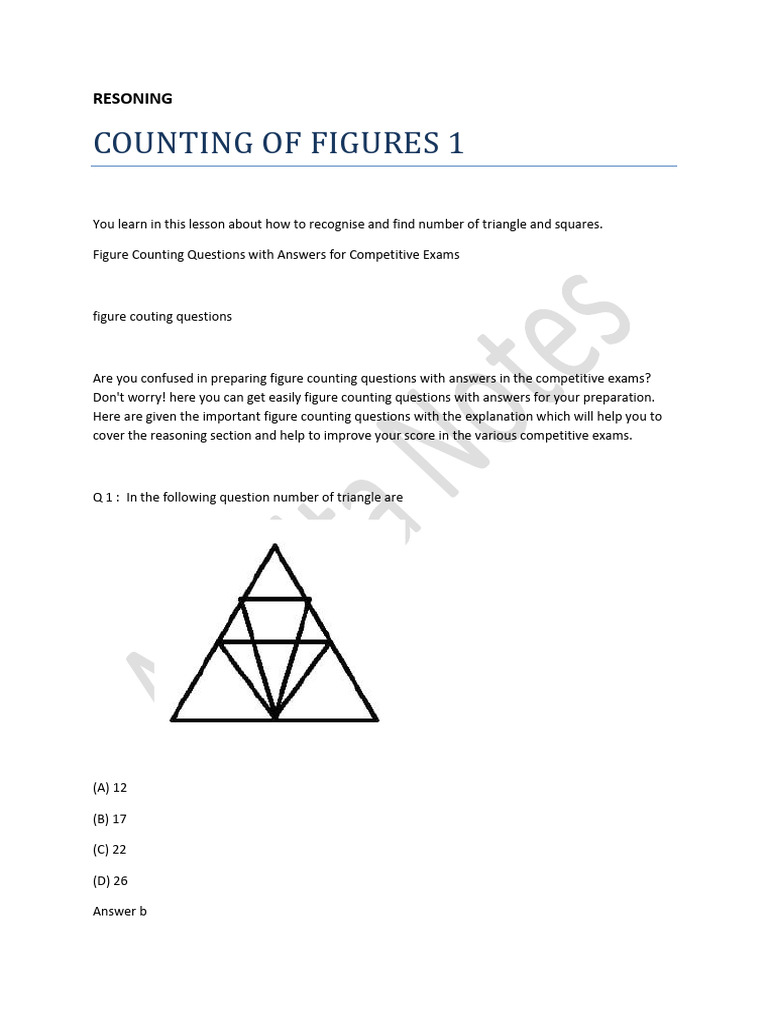 Counting of Figures 1: Resoning | PDF | Triangle Geometry | Elementary ...