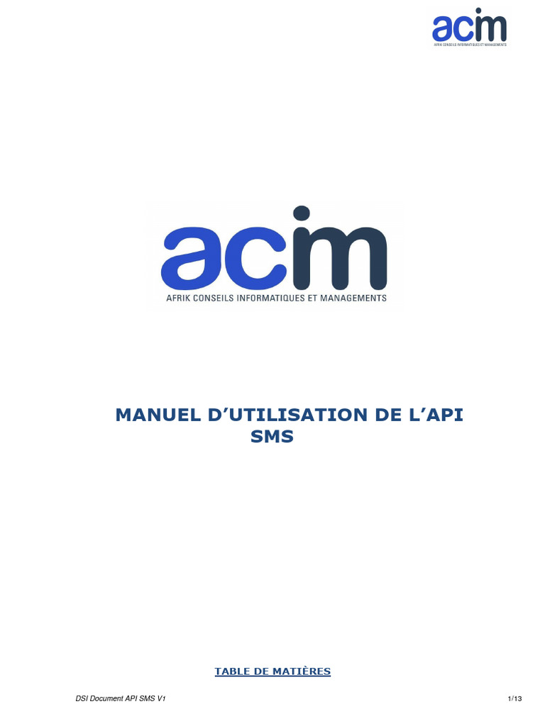 Manuel API SMS V1 pour envoi massif | PDF | Informatique ...