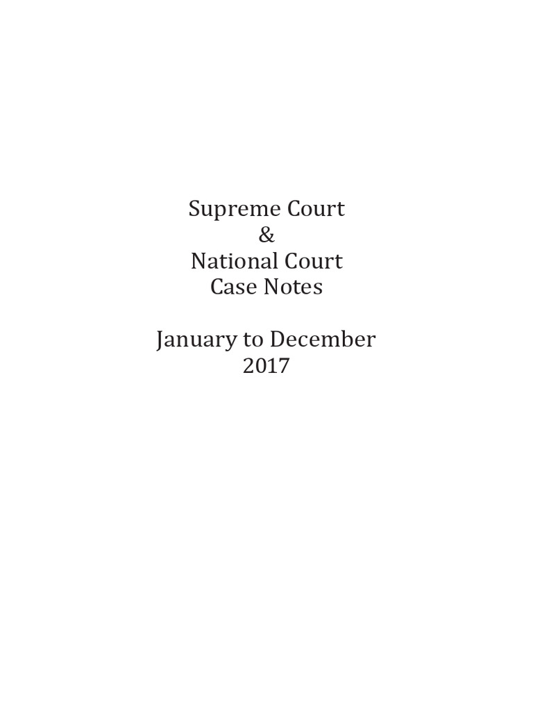 2017 PNG Supreme & National Court Notes | PDF | Appeal | Tort