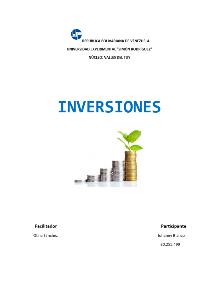 Tipos de Inversiones y Costos en Finanzas | PDF | Compartir (Finanzas ...