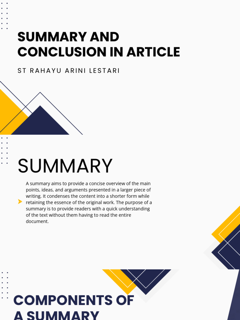 Summary and Conclusion Guide for Articles | PDF | Argument | Agriculture