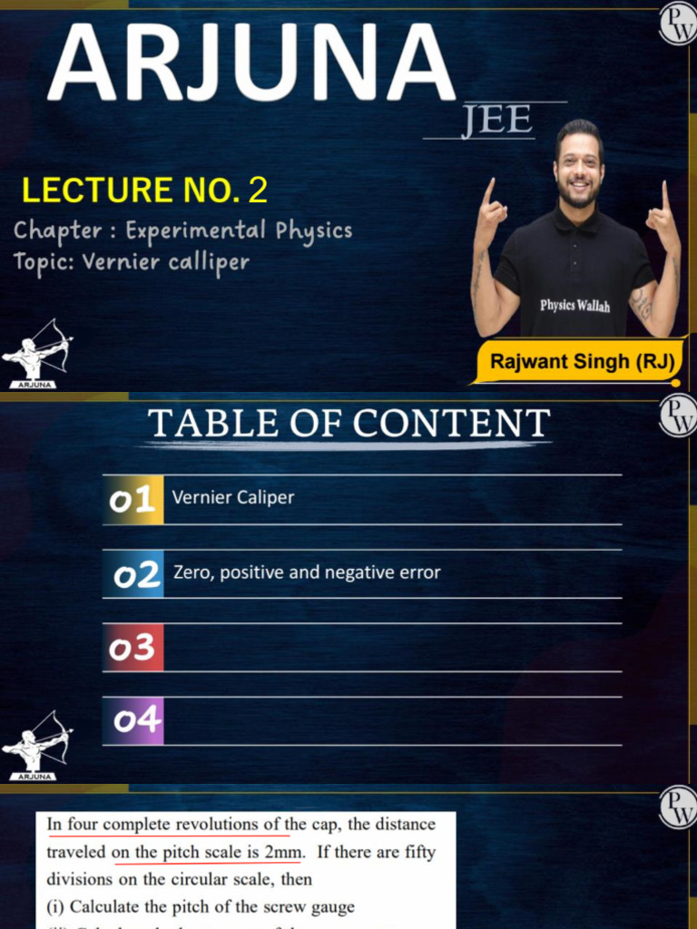Experimental Physics 02 - Class Notes (Arjuna JEE 2023) | PDF