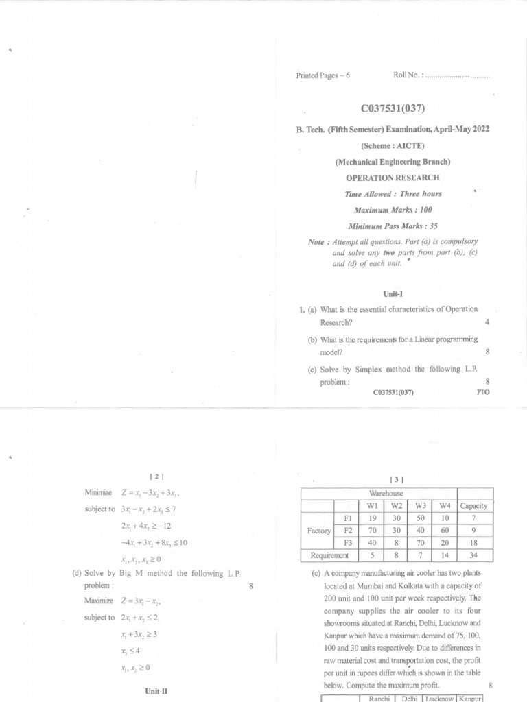 OR Pyq | PDF